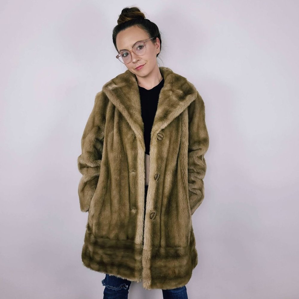 Vintage Tissavel of France Faux Mink Fur Coat
